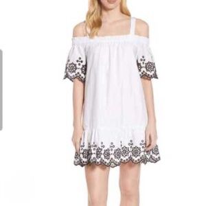 Vineyard Vines Eyelet Off The Shoulder Dress Size XXS White